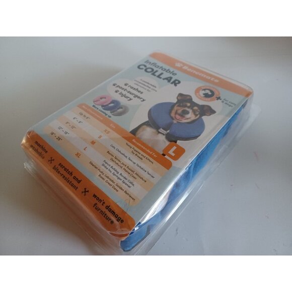 Bencmate Inflatable Collar Blue for Dogs & Cats Soft Pet Recover L - Picture 3 of 15